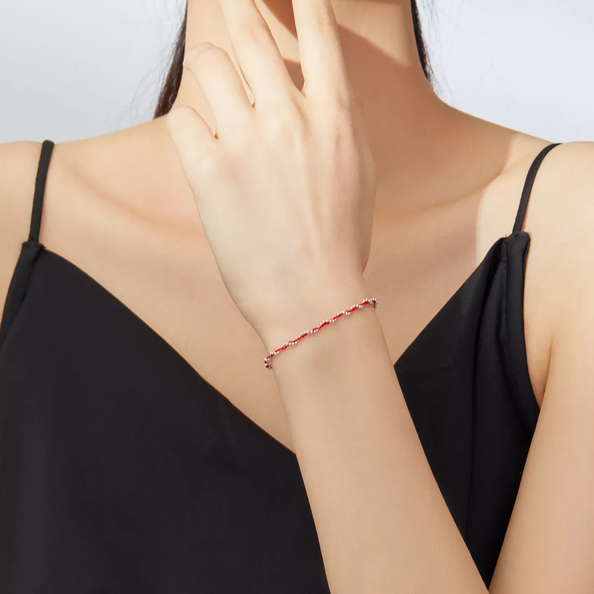 Pulseira de cordão Corda vermelha estilo Pandora - SCB173-RD