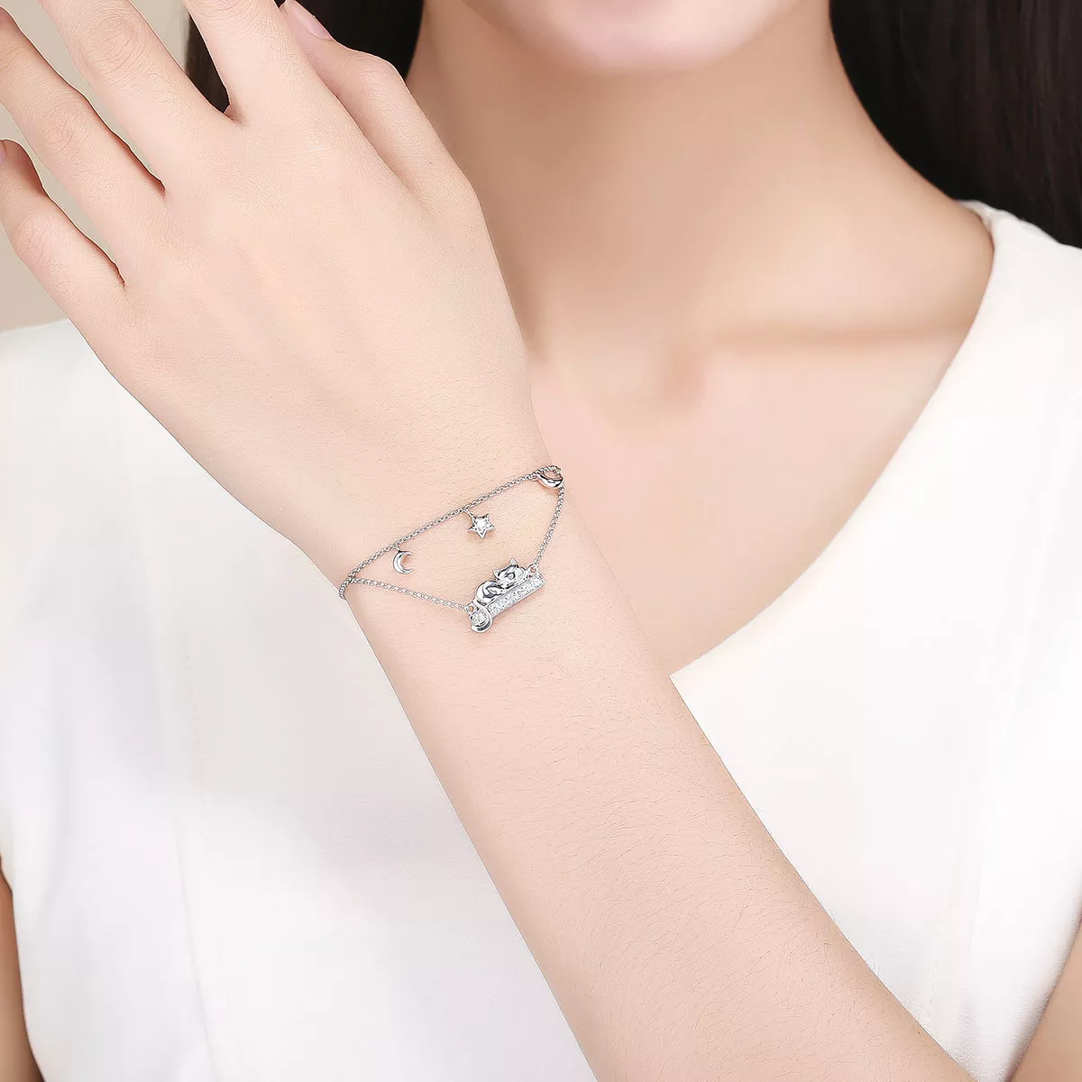 Pulseira Gatinha feliz life Pandora - SCB129