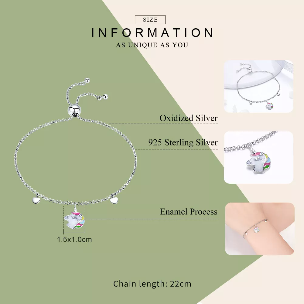 Pulseira Memória de Unicórnio estilo Pandora - SCB106