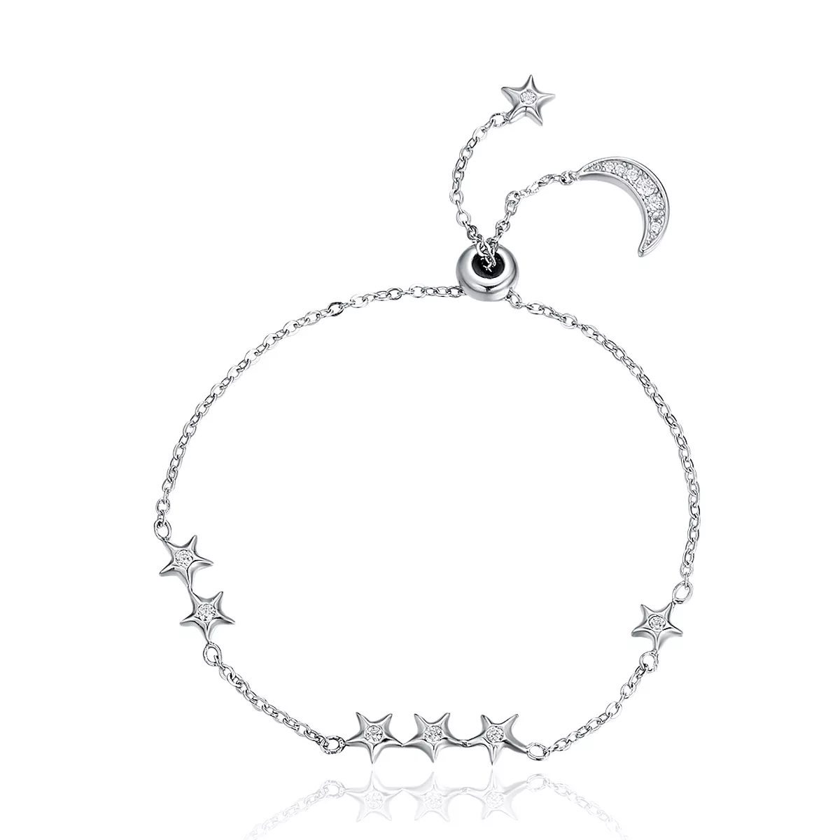 Pulseira Sussurro de estrela e lua estilo Pandora - SCB007