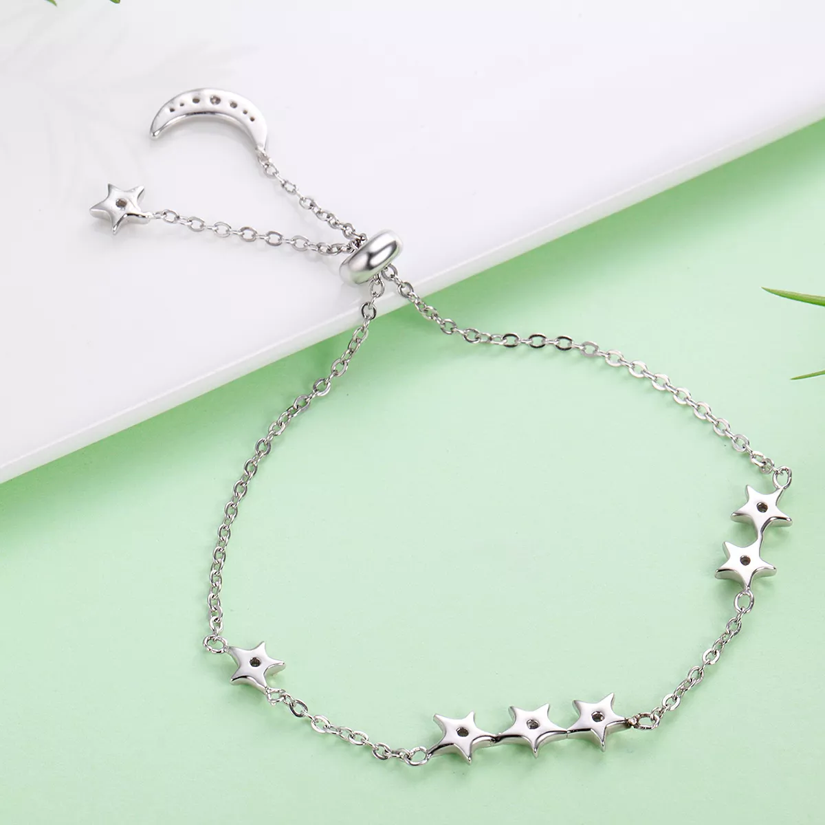 Pulseira Sussurro de estrela e lua estilo Pandora - SCB007