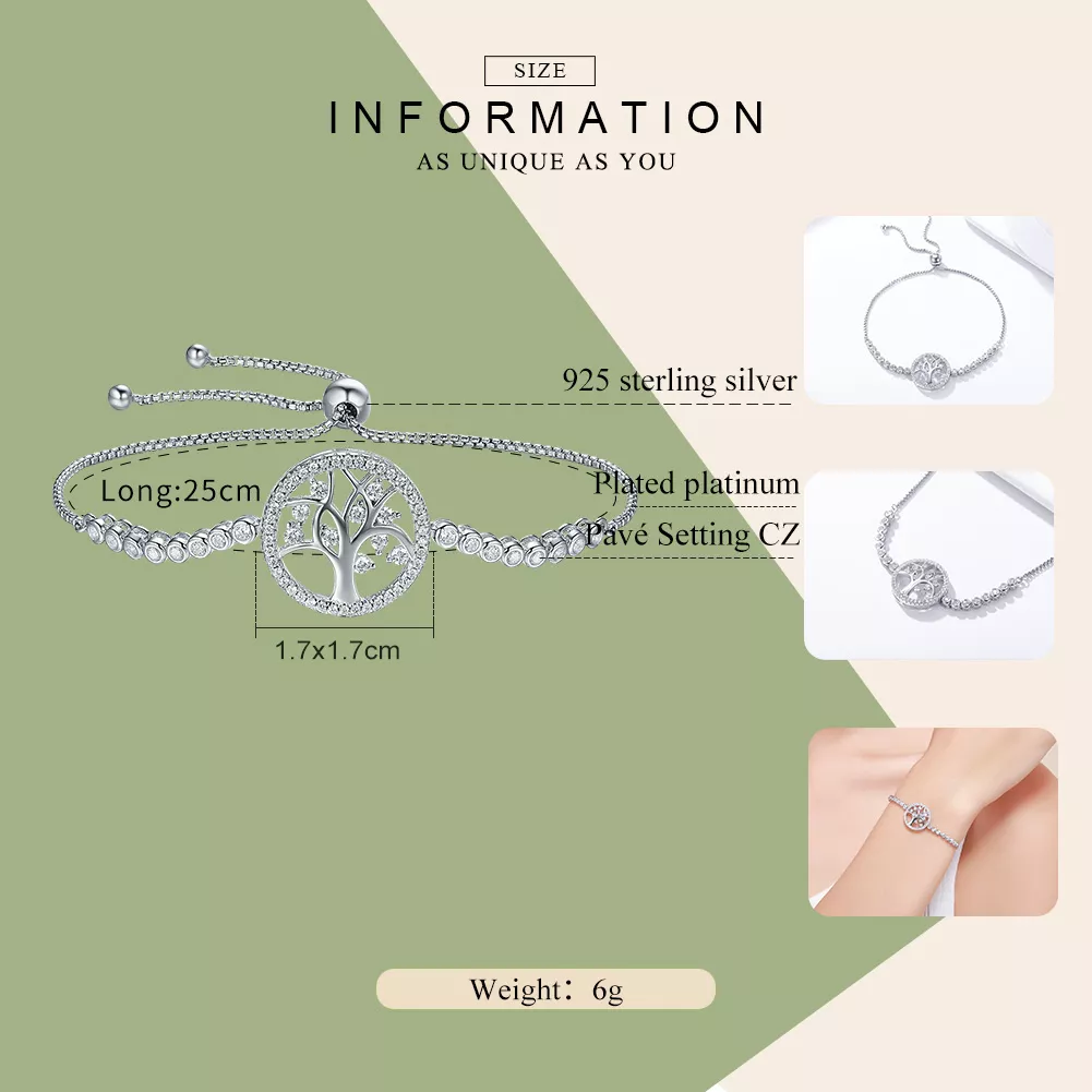 Pulseira Árvore da Vida Brilhante estilo Pandora - SCB035