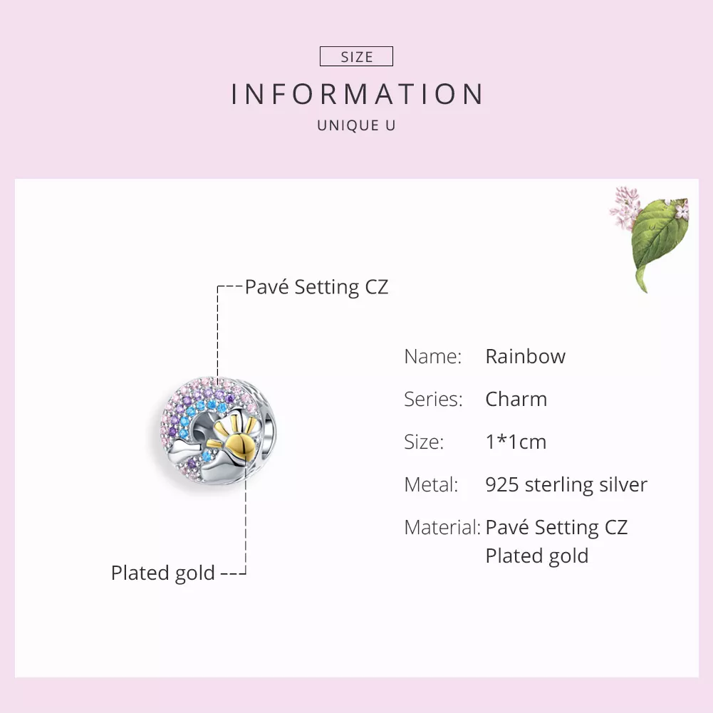 Charm Arco-íris e Sol life Pandora - SCC1255