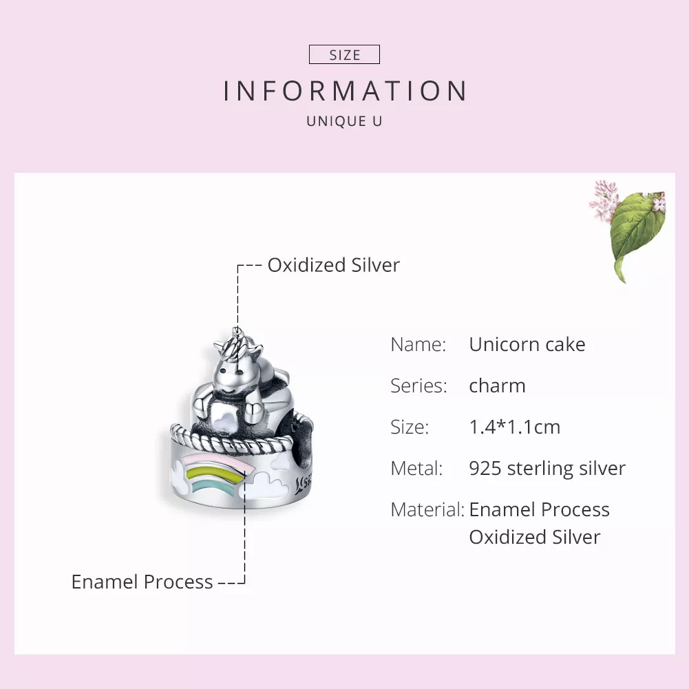 Charm Bolo De Unicórnio estilo Pandora - SCC1311