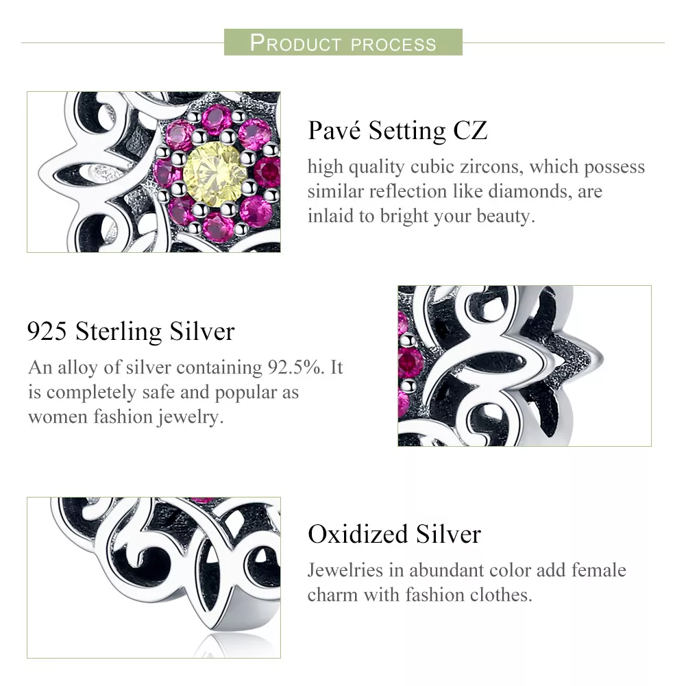 Charm Caleidoscópio Retrô estilo Pandora - SCC1108