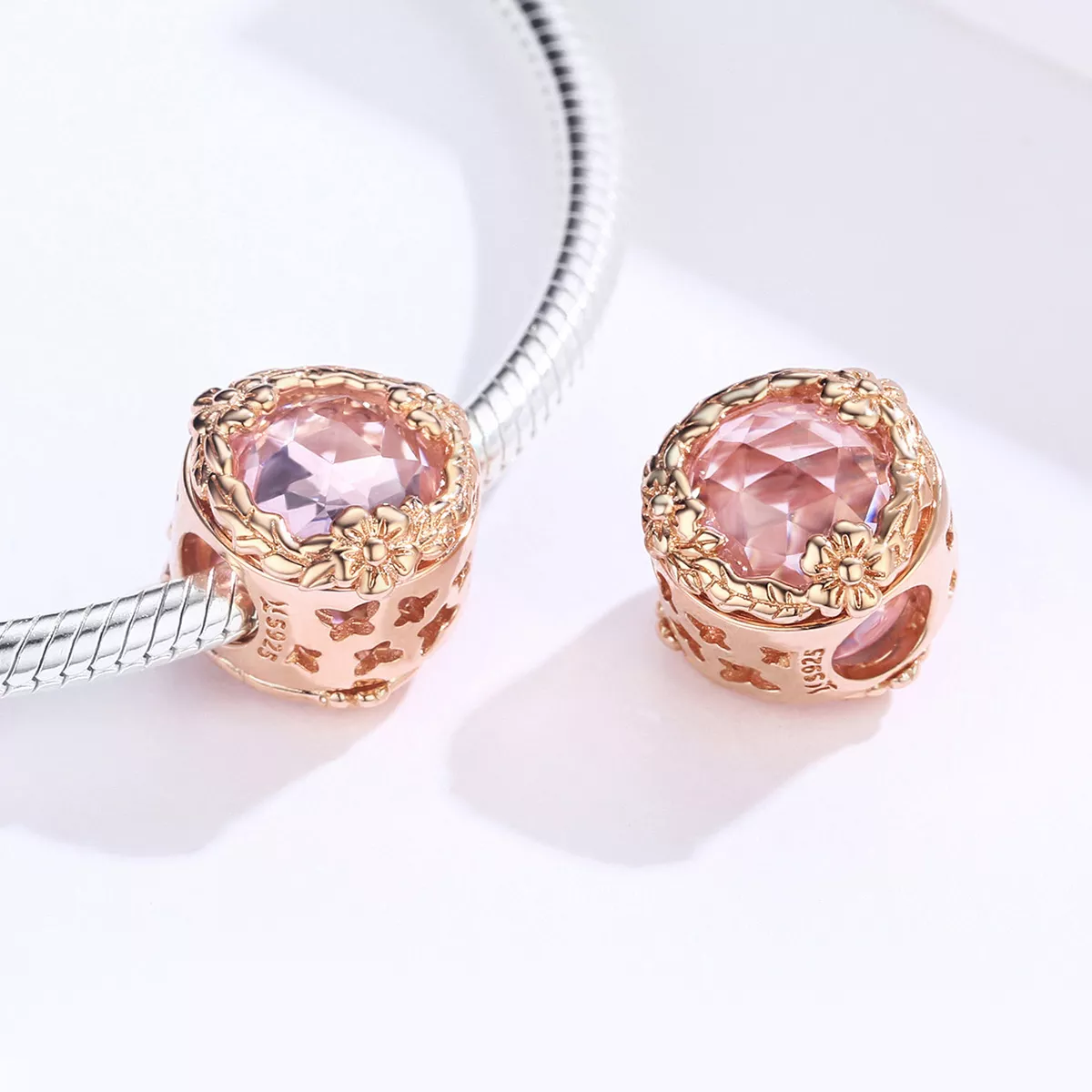 Charm Cenário de outono estilo Pandora Rosa - SCC1258