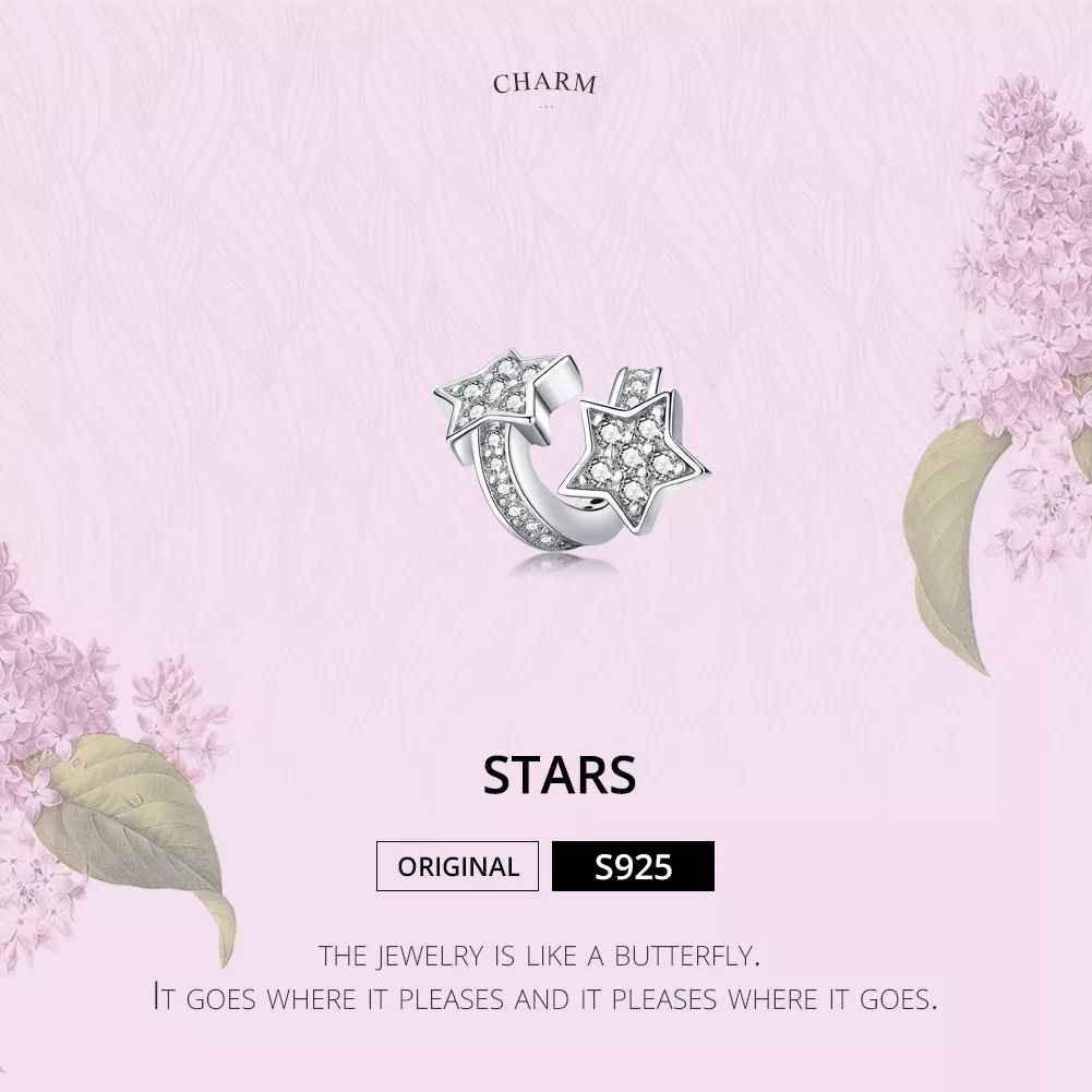 Charm Estrelas datadas umas das outras estilo Pandora - SCC1244