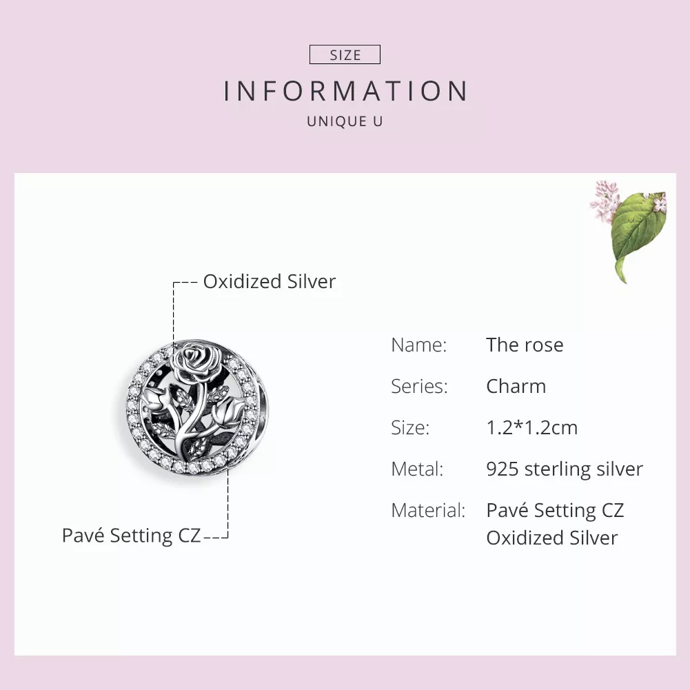 Charm Flor rosa life Pandora - SCC1189