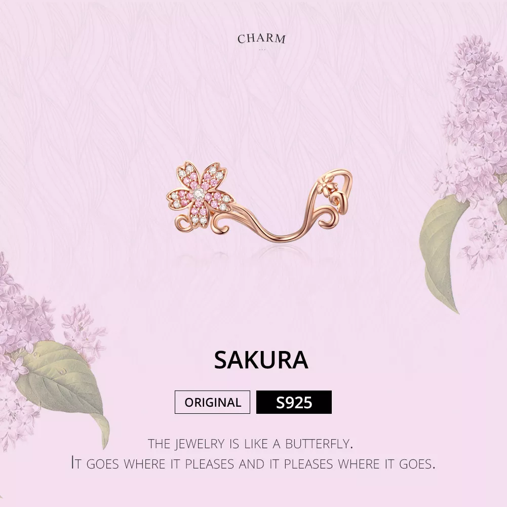 Charm Flores de cerejeira estilo Pandora Rosa - SCC1033-C