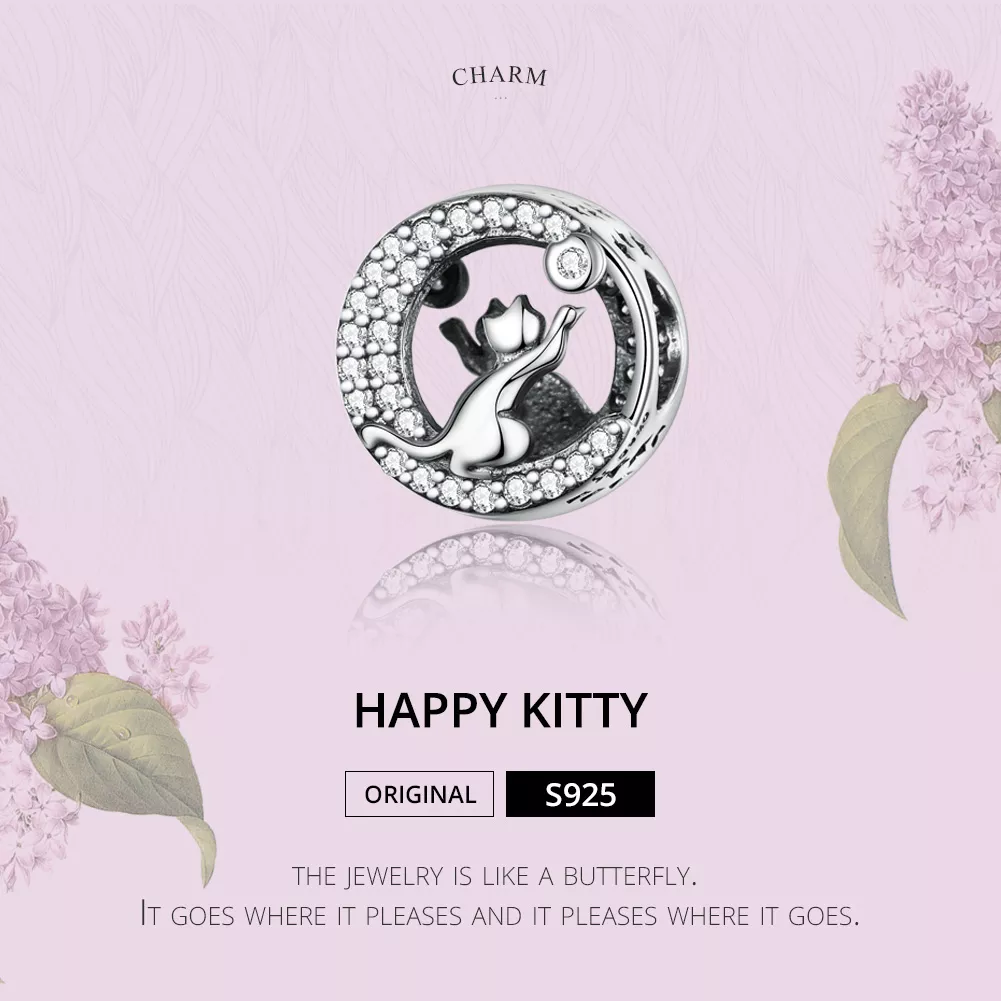 Charm Gatinho feliz life Pandora - SCC1203