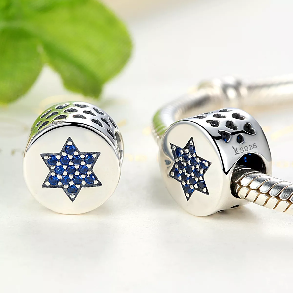 Charm Hexagrama azul life Pandora - SCC105