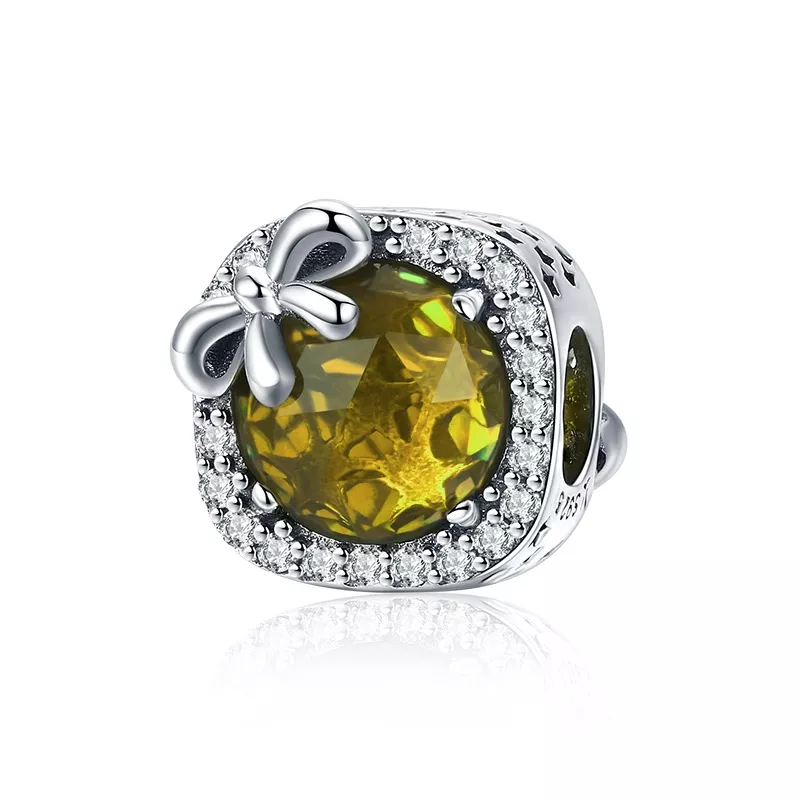 Charm Laço Pavé Amarelo estilo Pandora - SCC1058-YE