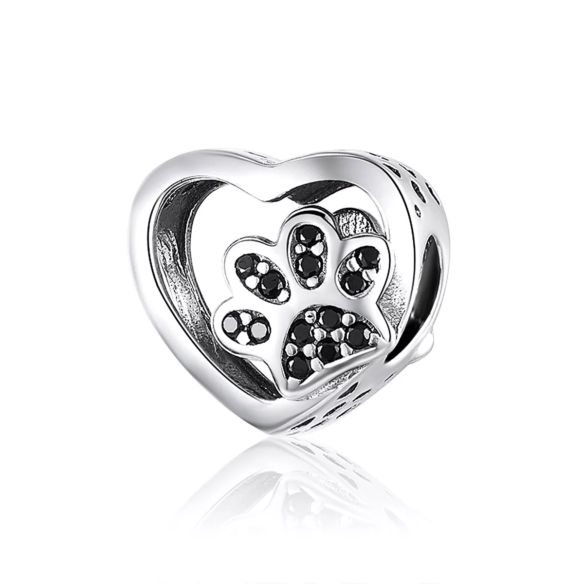 Charm Marca de pata de animais de estimação estilo Pandora - SCC1191-BK