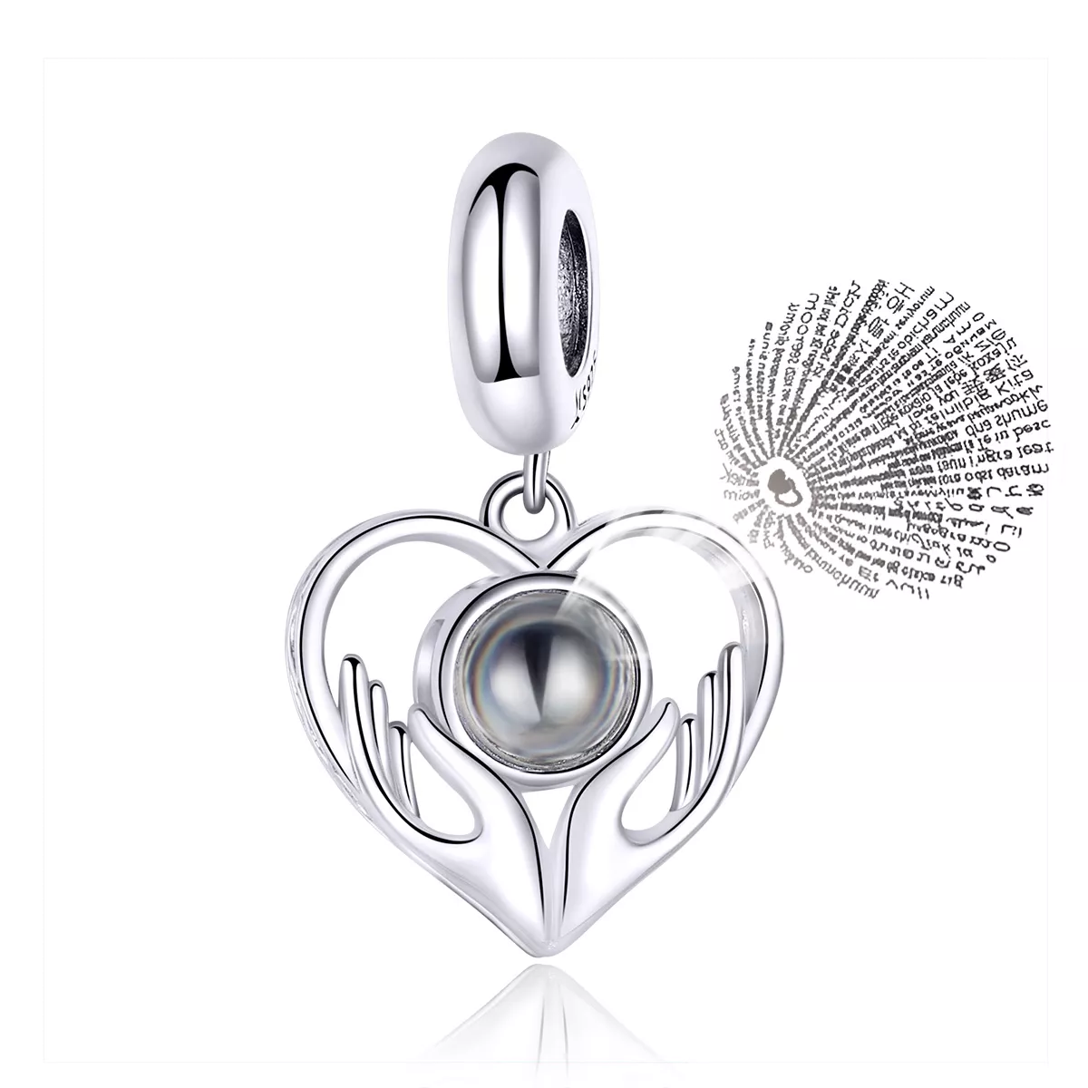 Charm Pendente 100 línguas eu te amo estilo Pandora - SCC1307
