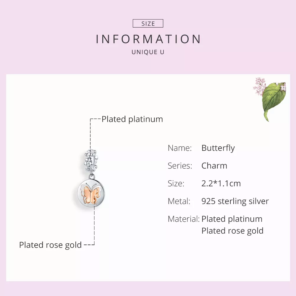 Charm Pendente Borboleta estilo Pandora - SCC1250