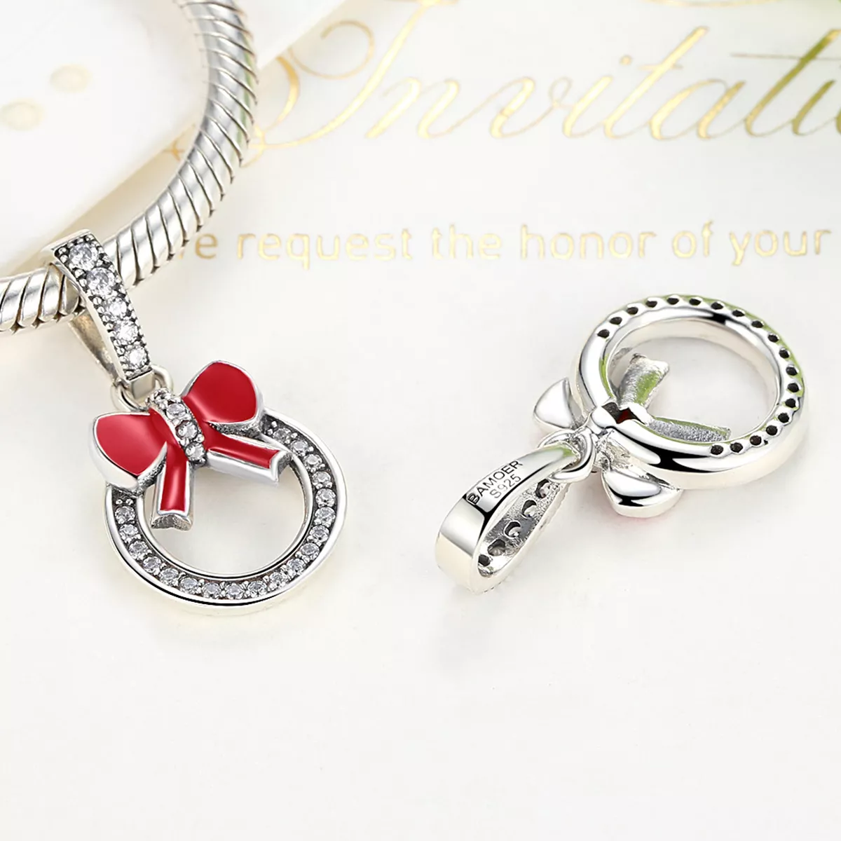 Charm Pendente Coroa de Natal estilo Pandora - SCC077