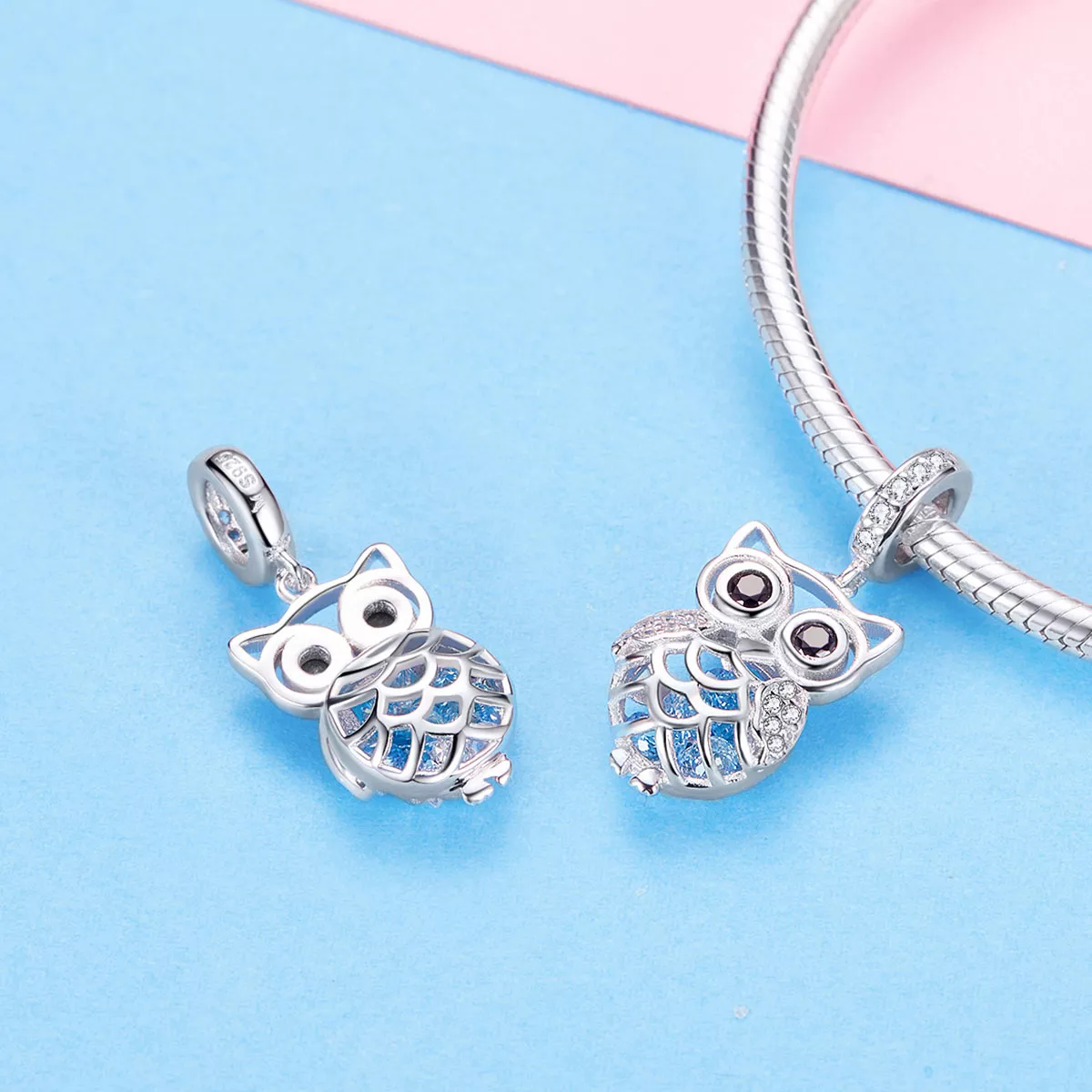 Charm Pendente Coruja perpétua estilo Pandora - SCC1124