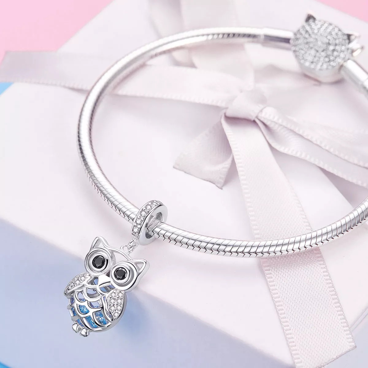 Charm Pendente Coruja perpétua estilo Pandora - SCC1124