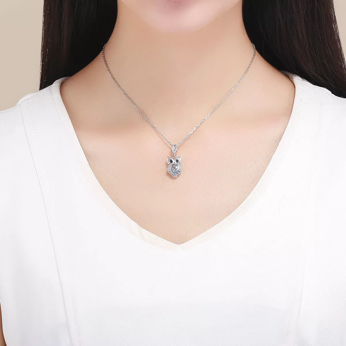 Charm Pendente Coruja perpétua estilo Pandora - SCC1124