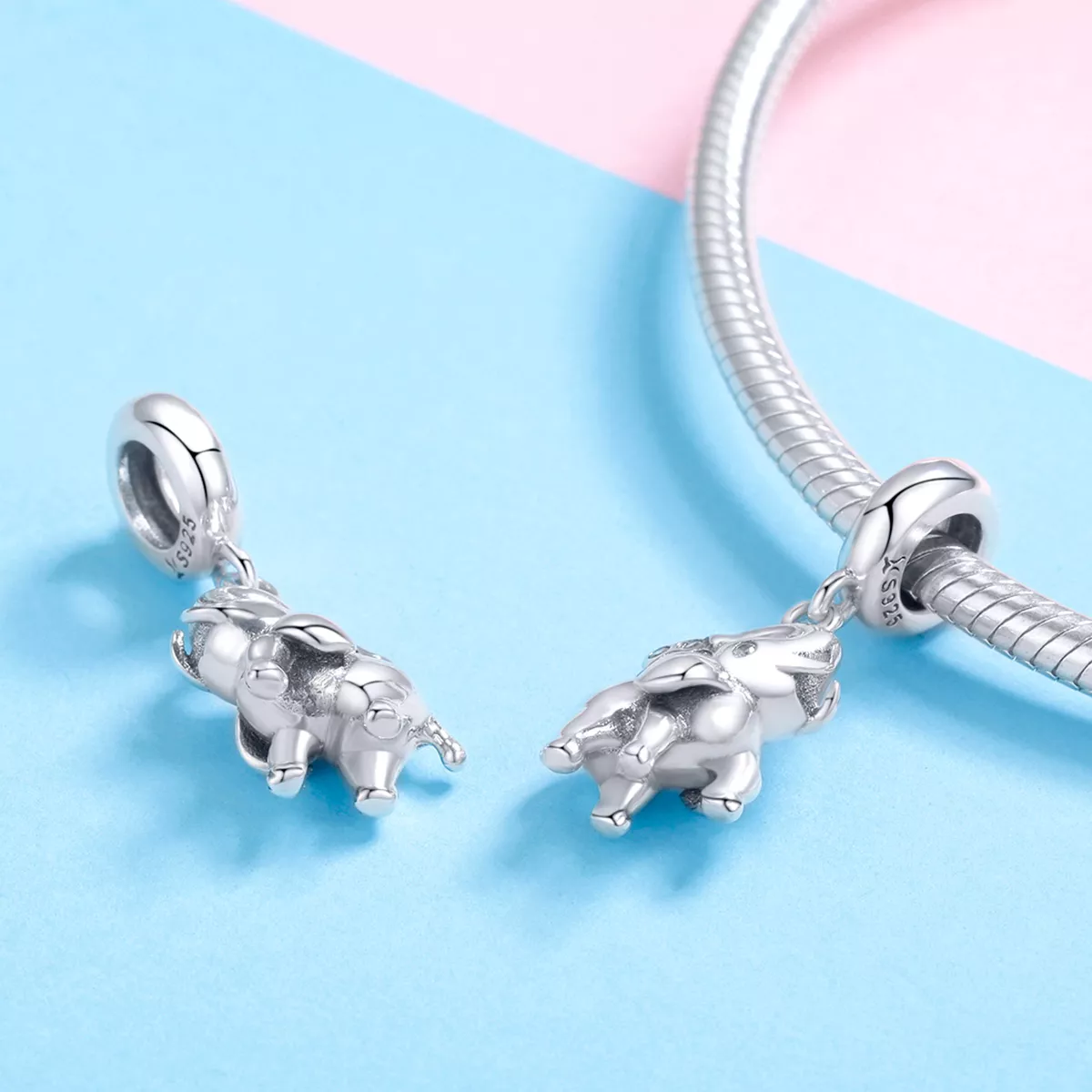 Charm Pendente Elefante feliz estilo Pandora - SCC1059