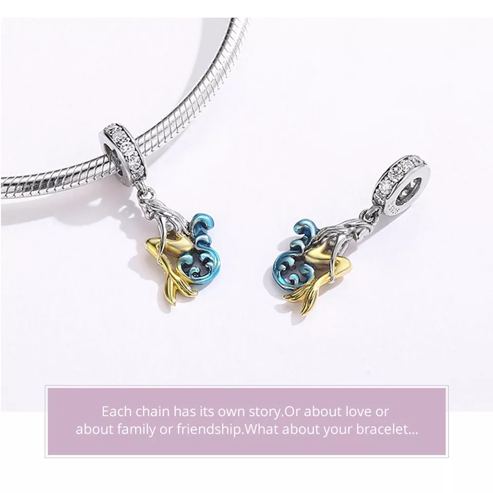 Charm Pendente Esperando sereia estilo Pandora - SCC1166