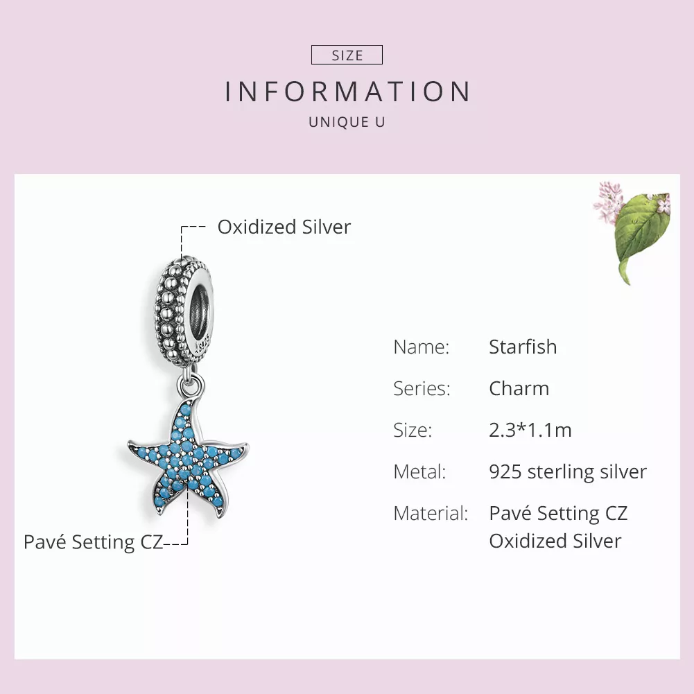 Charm Pendente Estrela do Mar estilo Pandora - SCC1210