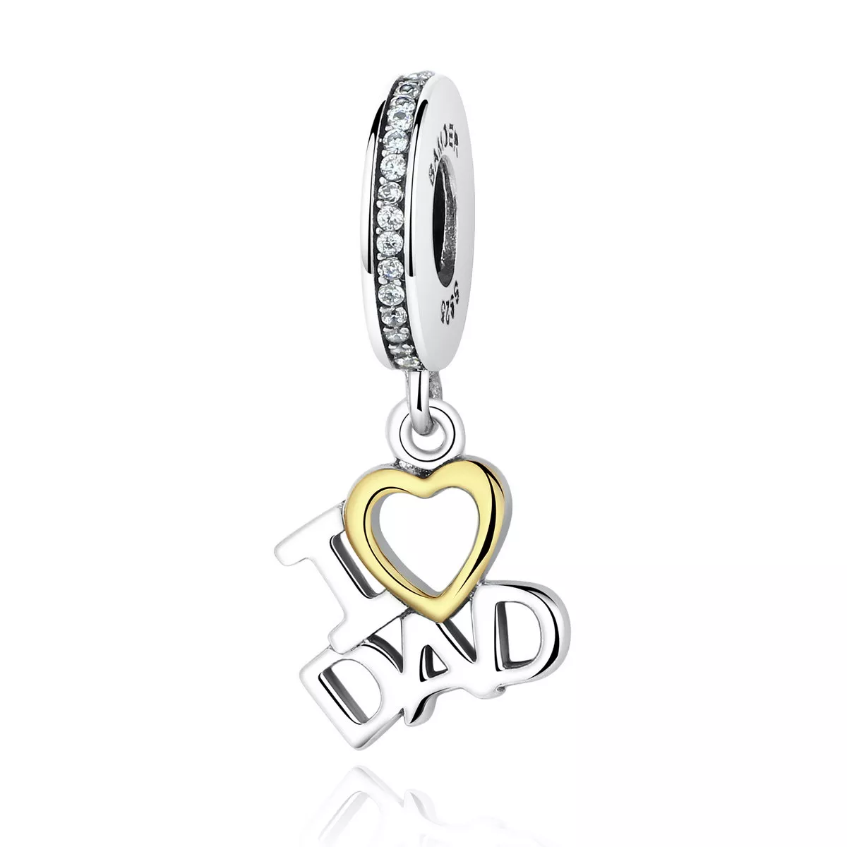 Charm Pendente Eu amo papai estilo Pandora - SCC052