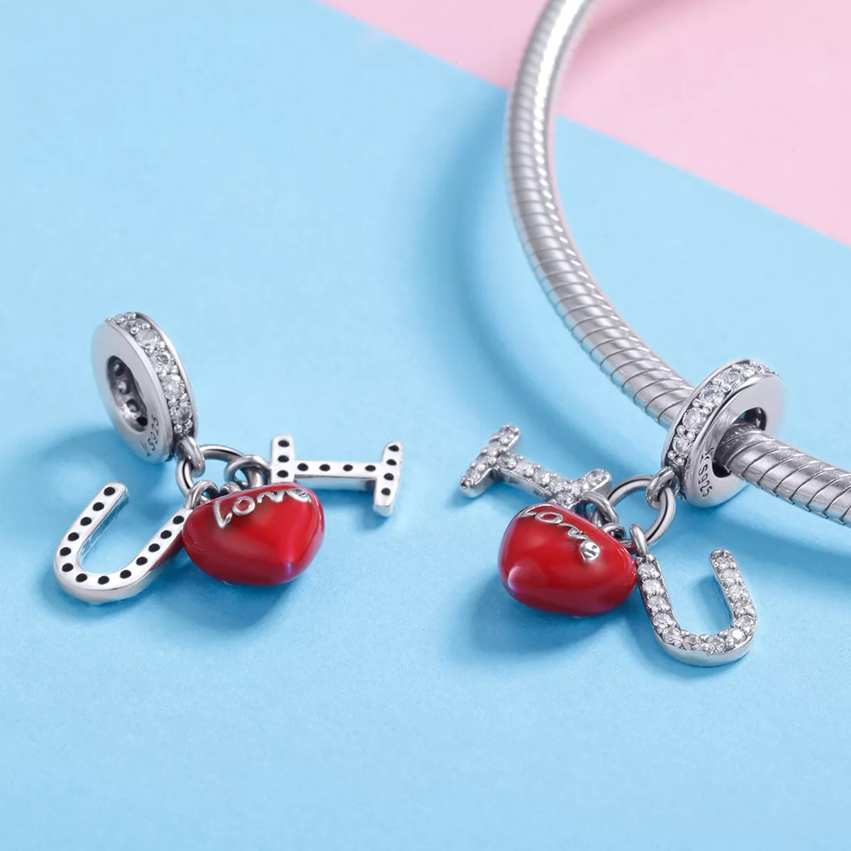 Charm Pendente Eu amo Você estilo Pandora - SCC1055