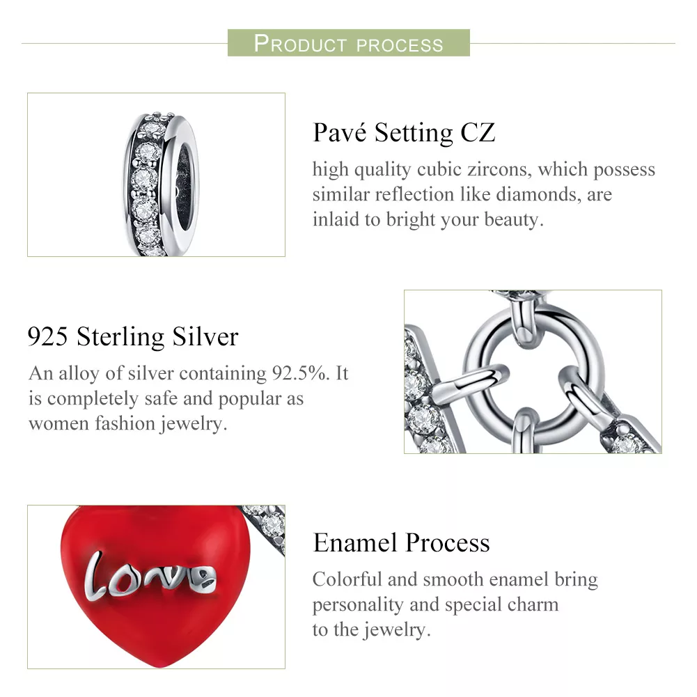 Charm Pendente Eu amo Você estilo Pandora - SCC1055