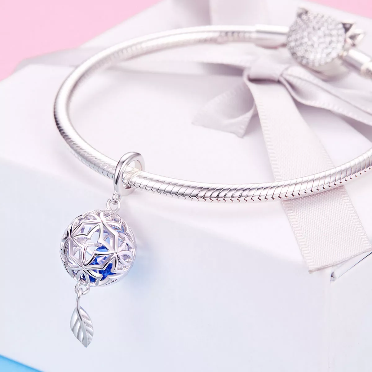 Charm Pendente Flor preservada estilo Pandora - SCC1123