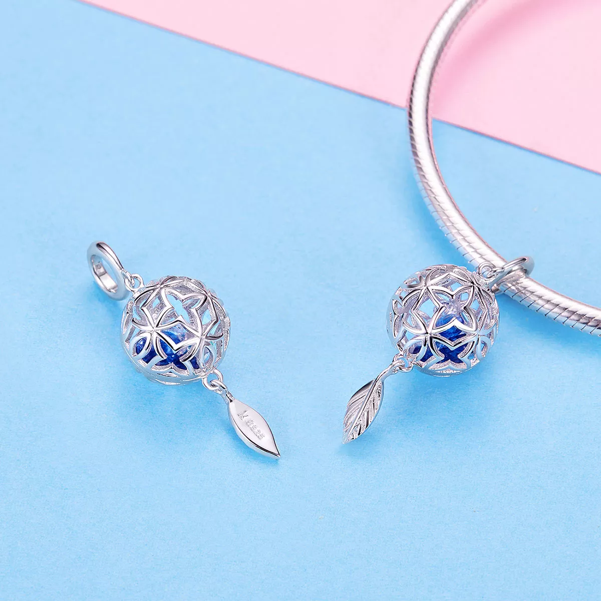 Charm Pendente Flor preservada estilo Pandora - SCC1123