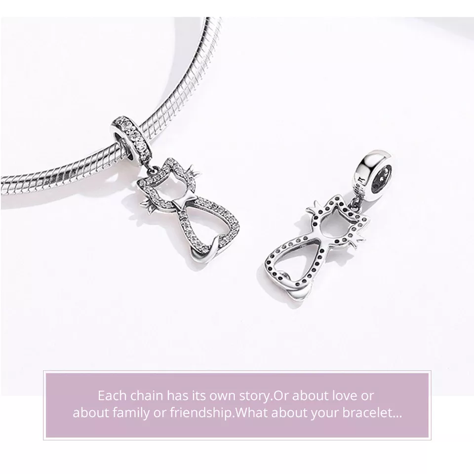 Charm Pendente Gato adorável estilo Pandora - SCC1162