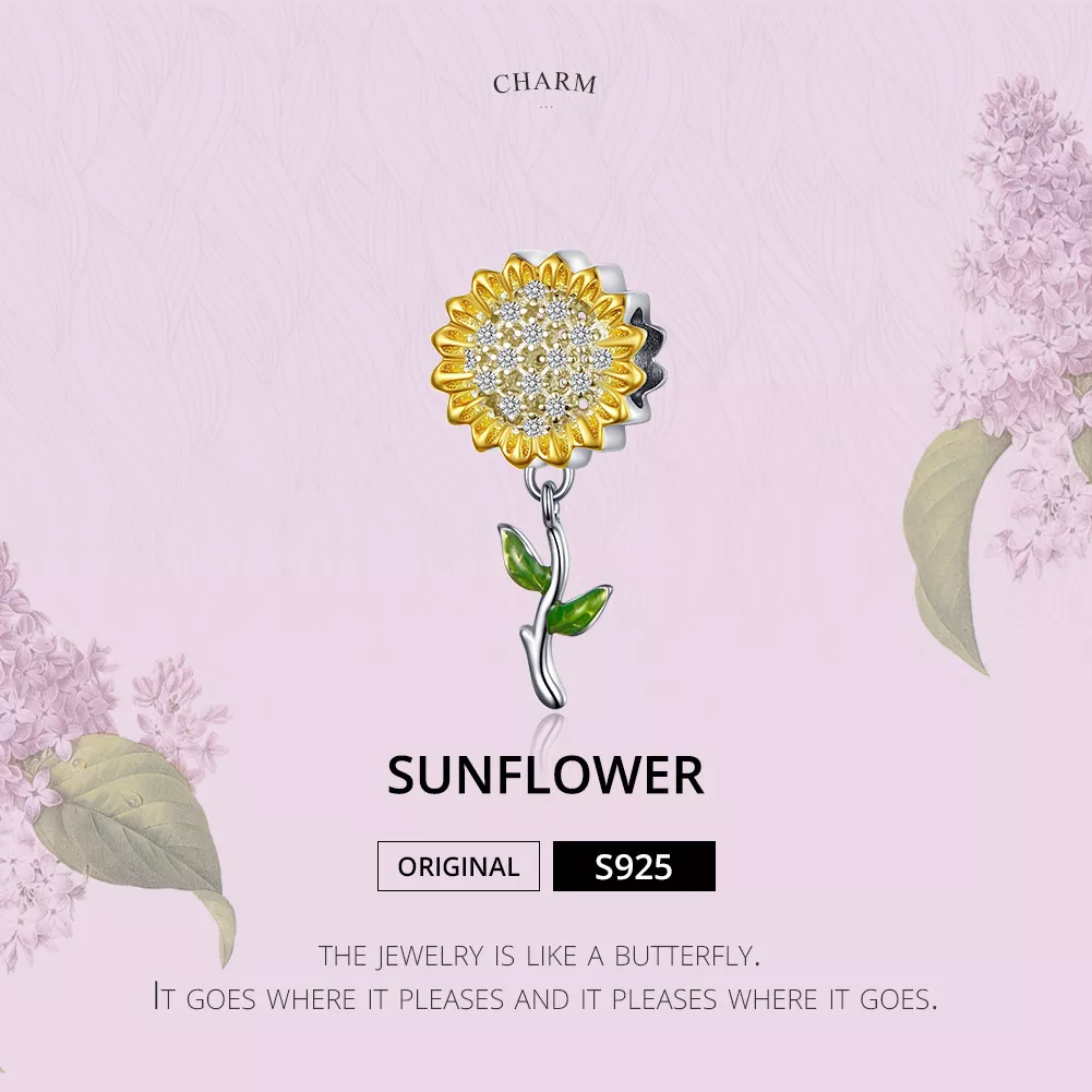 Charm Pendente Girassol estilo Pandora - SCC1211