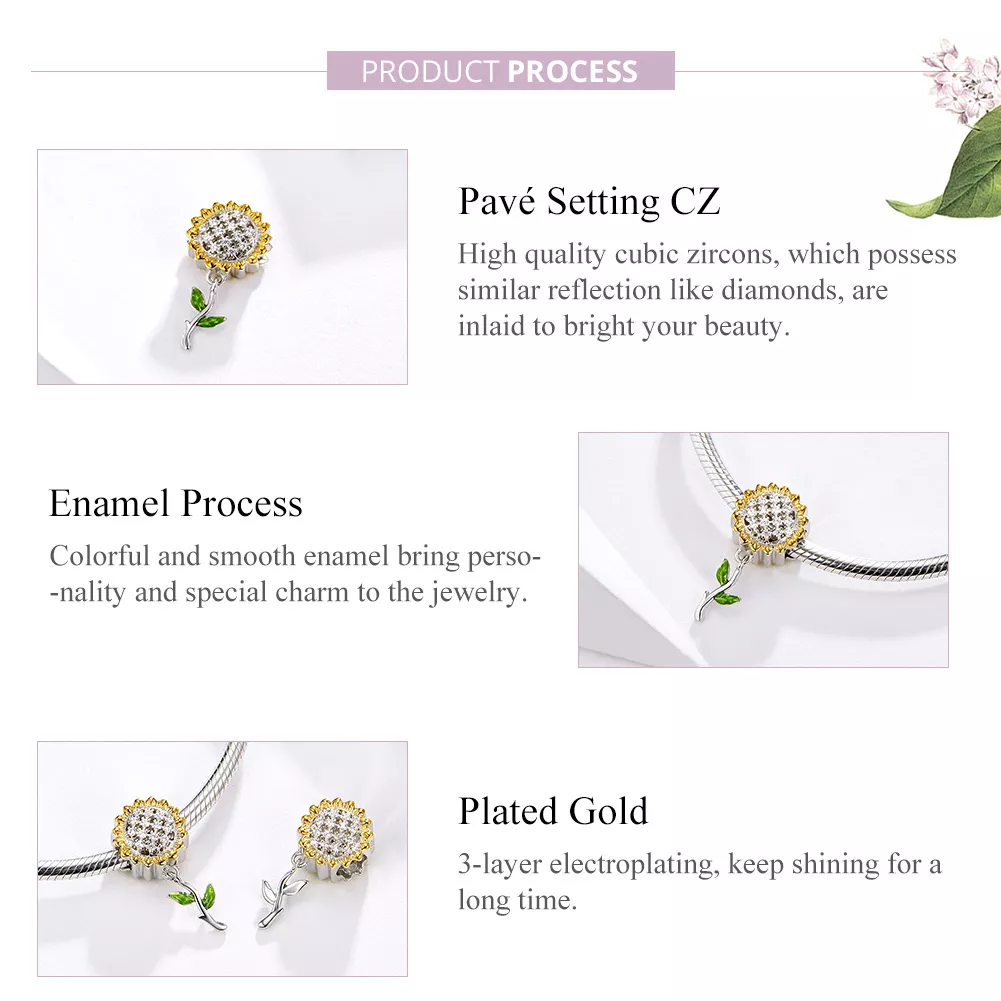 Charm Pendente Girassol estilo Pandora - SCC1211