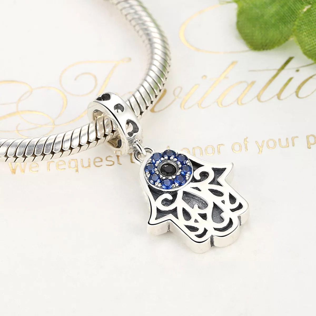 Charm Pendente Mão Hamsa estilo Pandora - SCC085