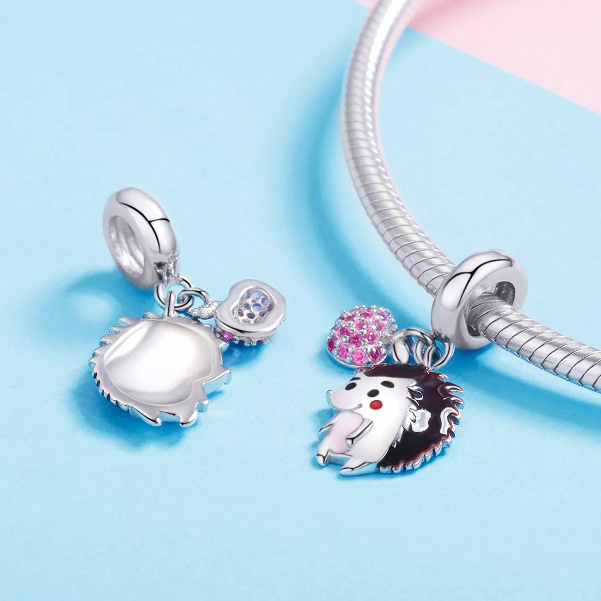 Charm Pendente Ouriço e frutas estilo Pandora - SCC1061