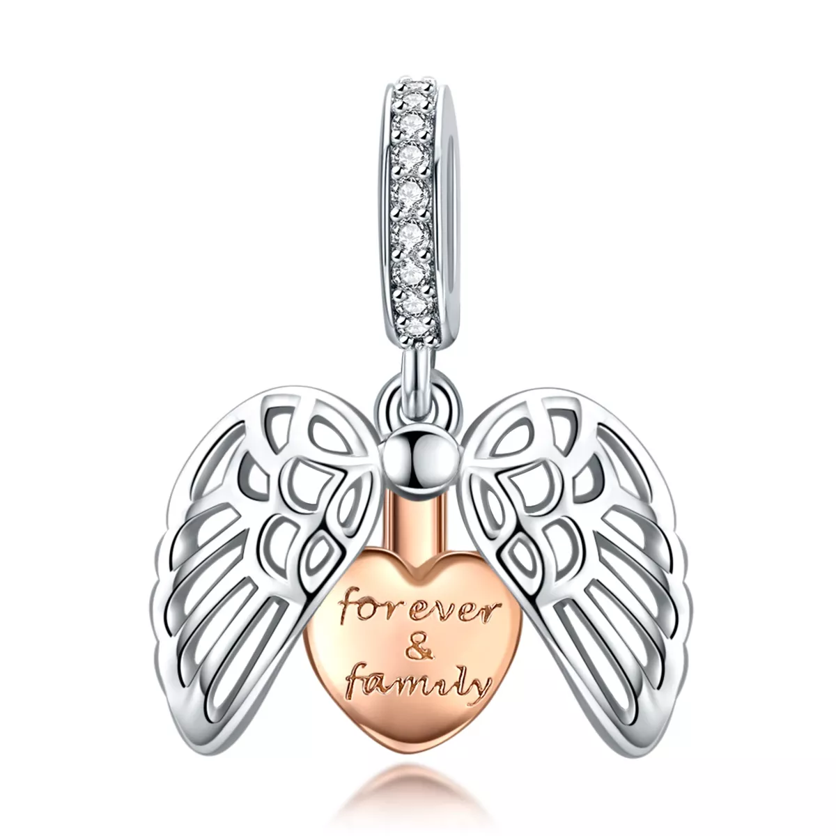 Charm Pendente Para sempre e família estilo Pandora - SCC1299