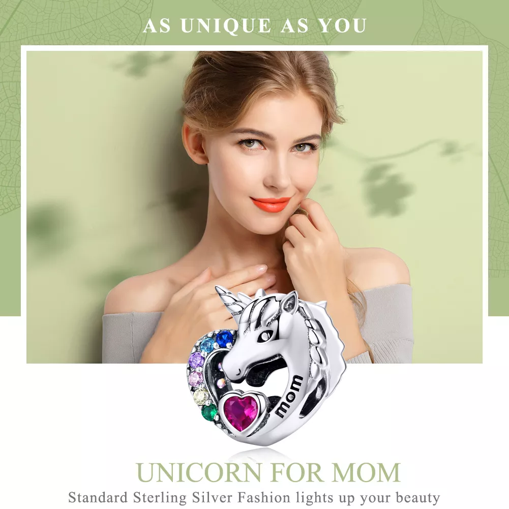 Charm Unicórnio para a mãe estilo Pandora - SCC1160