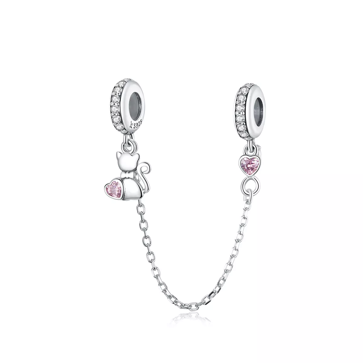 Corrente de Segurança Gato adorável estilo Pandora - SCC1233