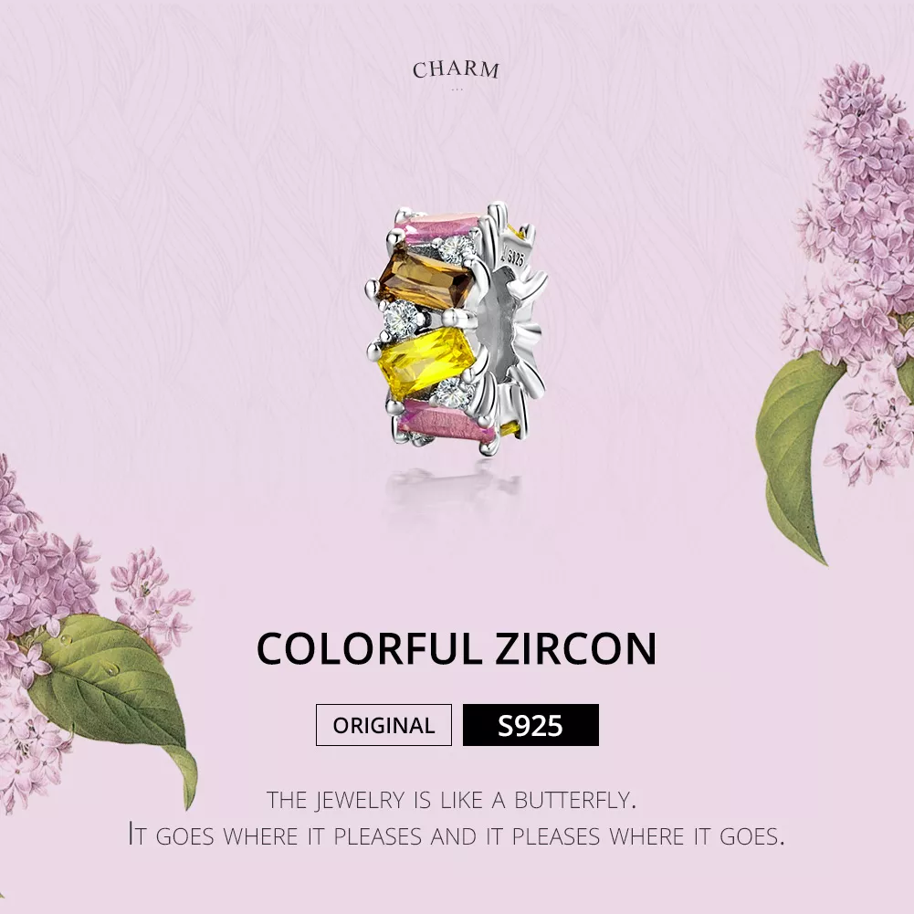 Separador Zircônio Colorido estilo Pandora - SCC1182