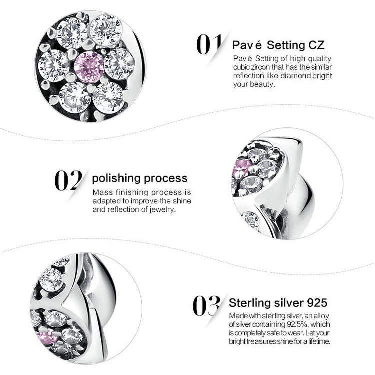 (imagem para) Separador Guirlanda Rosa estilo Pandora - SCC101 - Visualizar 3