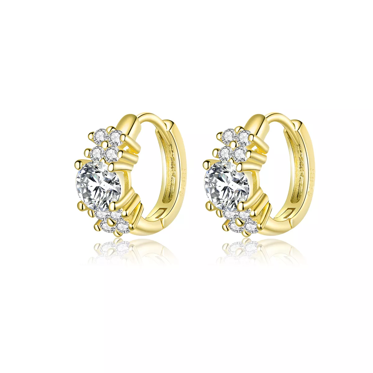 Brinco Argolas Brilho Romântico estilo Pandora - SCE485-B