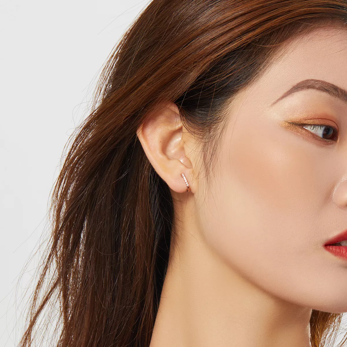 Brinco Argolas Círculo Pequeno estilo Pandora Rosa - SCE498-C