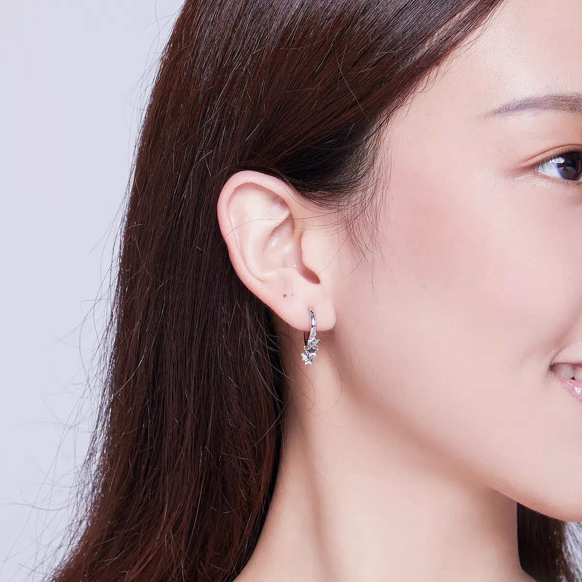 Brinco Argolas Estrelas Tassel estilo Pandora - SCE684