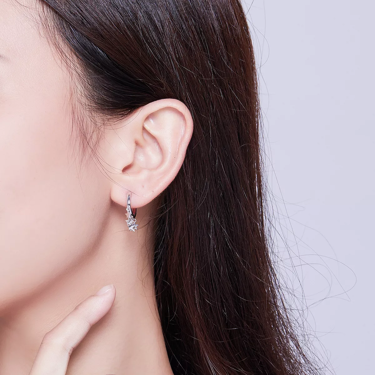 Brinco Argolas Estrelas Tassel estilo Pandora - SCE684