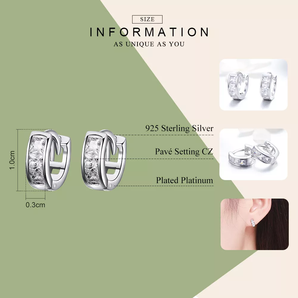 Brinco Argolas Menina brilhante estilo Pandora - SCE515