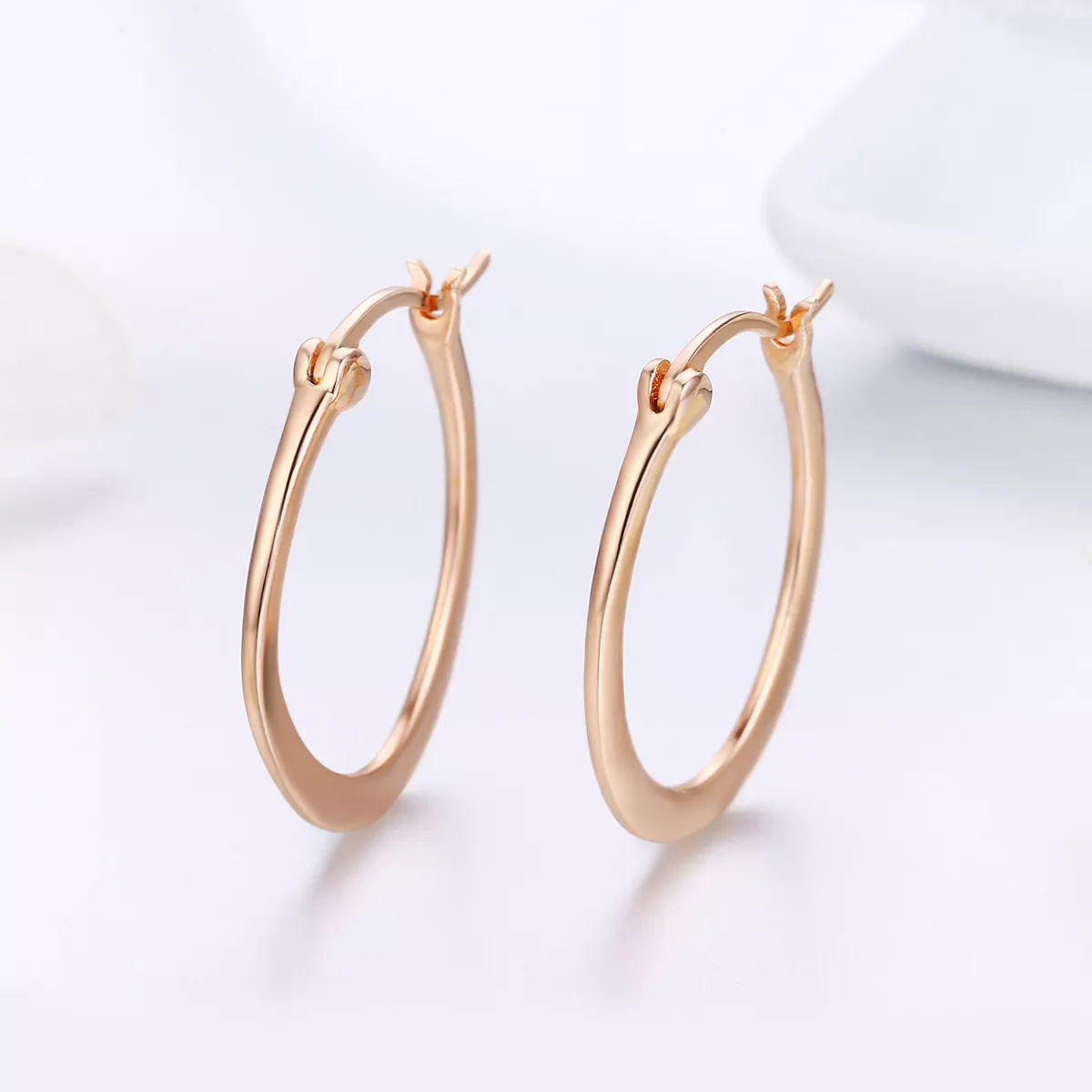 Brinco Argolas simples estilo Pandora Rosa - SCE478