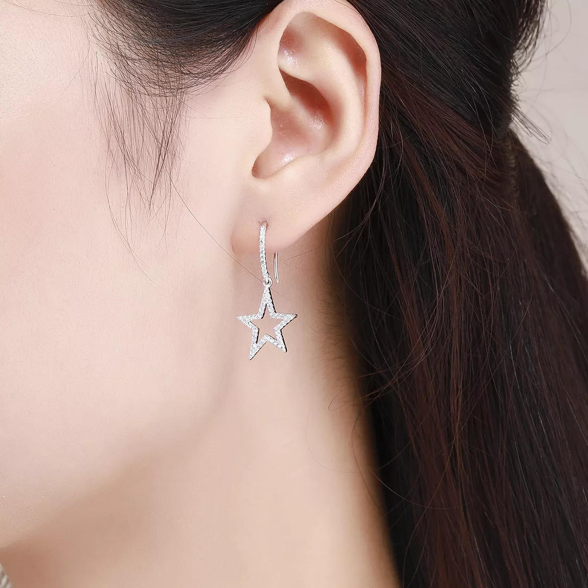 Brinco Estrela Brilhante estilo Pandora - SCE434