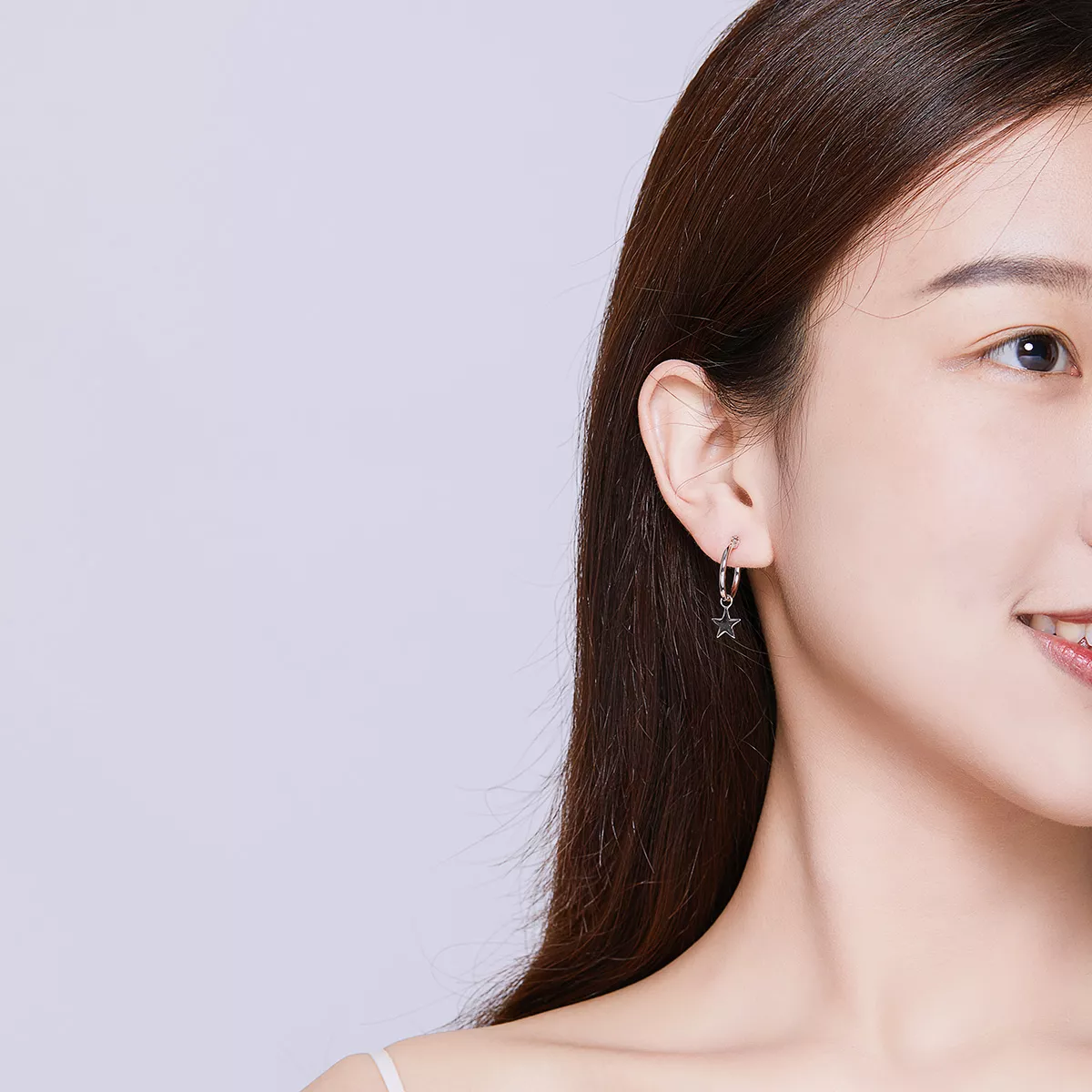 Brinco Estrela e assimetria da lua estilo Pandora - SCE681