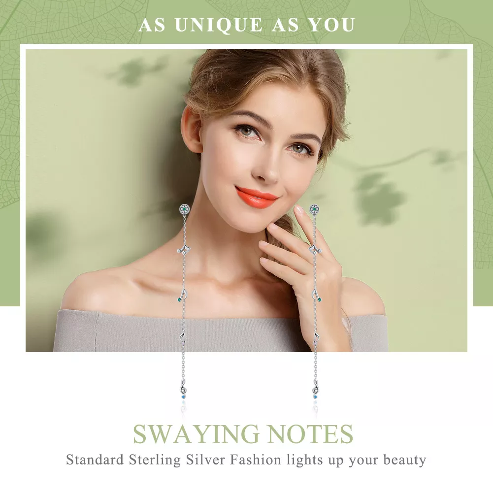 Brinco Notas oscilantes estilo Pandora - SCE202